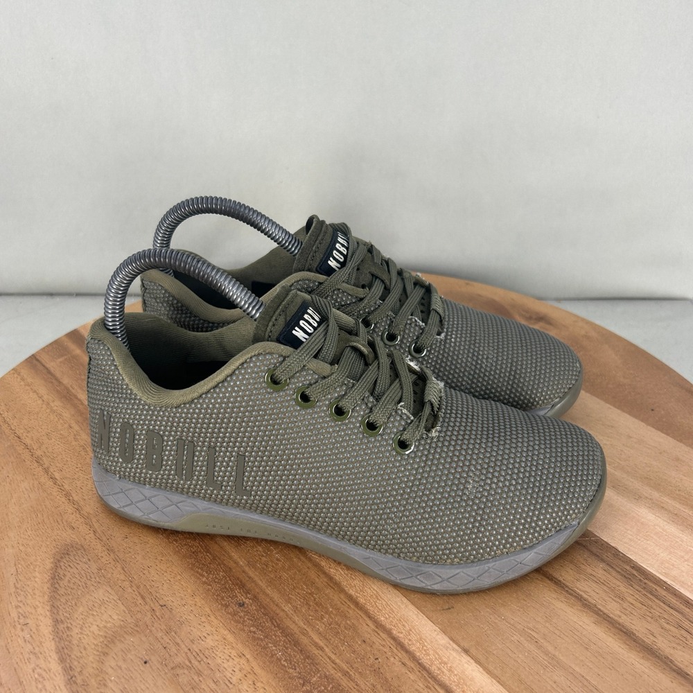 NOBULL SuperFabric Trainer Olive Green Mens 5.5 Womens 7 Cross Training Shoes